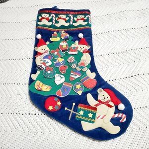 Vtg Advent Calendar "Stick On" Christmas Figures Stocking (Incomplete)